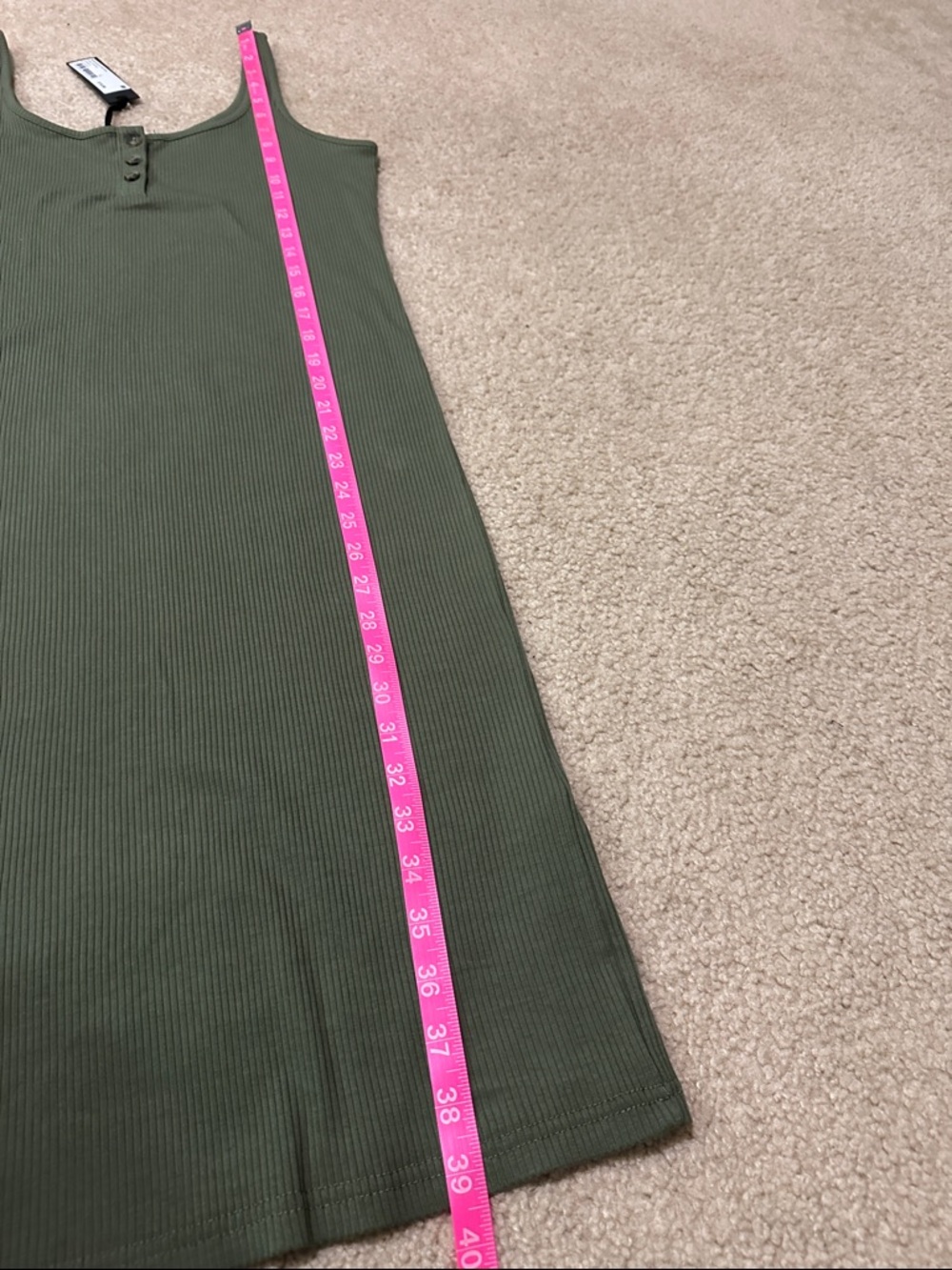 Cotton On Olive Ribbed Tank Bodycon Midi Dress - Picture 7 of 10